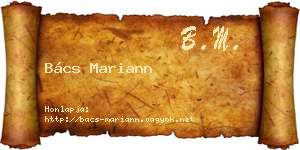 Bács Mariann névjegykártya